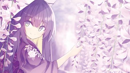 Wisteria blossom anime art wallpaper