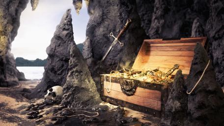 Hidden Treasure in a Mystical Cave wallpaper