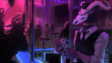 Creepy bartender wallpaper