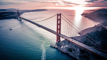 Golden Gate Bridge drone photography wallpaper