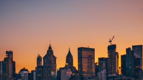 City at sunset wallpaper
