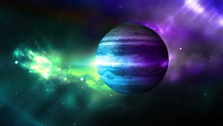 Vibrant Celestial Dreamscape: A Colorful Planetary View wallpaper
