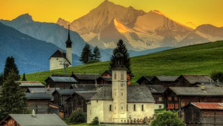 Village church wallpaper