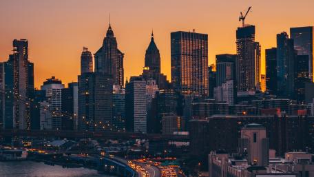 Busy NYC at evening wallpaper