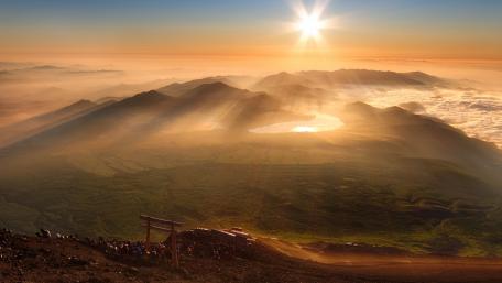 Hiking Mt. Fuji wallpaper
