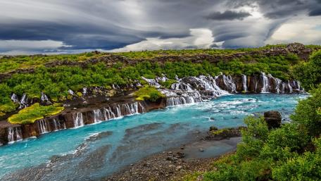 Hraunfossar wallpaper