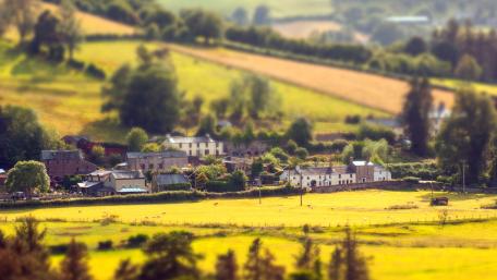 Lush Countryside in Tilt-Shift Wonderland wallpaper