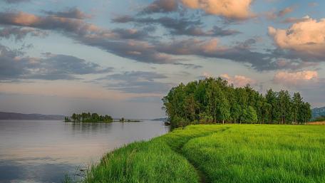 Serene Island Retreat by the Lake wallpaper