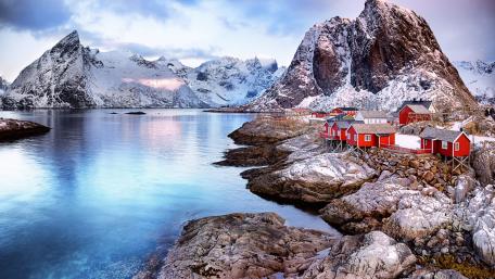 Hamnøy fishing village wallpaper