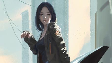 Serene Anime Pilot in Repose wallpaper