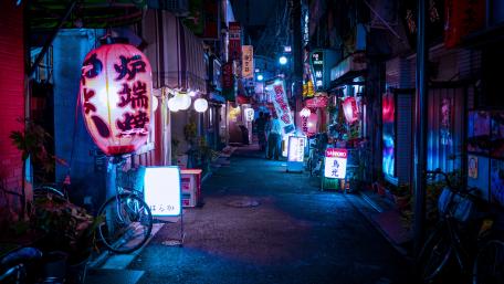 Night alley wallpaper