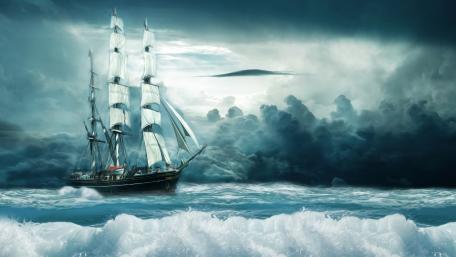 Sailing Through the Mystical Seas wallpaper