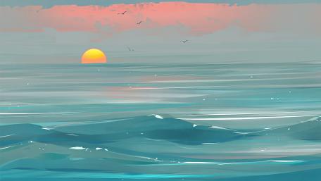 Serenity at Sea Horizon wallpaper