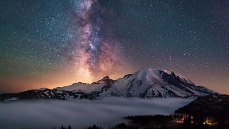 Milky Way Over Serene Mountain Peaks wallpaper