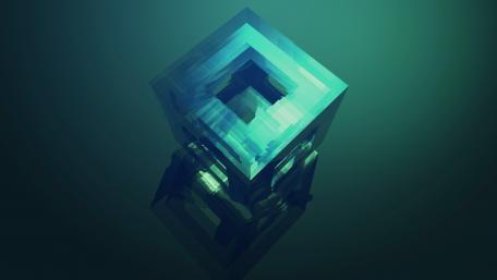 Mystical Green 3D Cube Wallpaper wallpaper