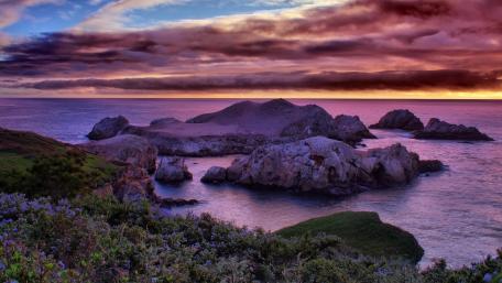 Colifornian beach sunset wallpaper