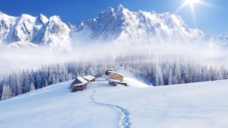 Winter Wonderland Mountain Retreat wallpaper