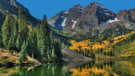 The Maroon Bells and The Crater lake wallpaper