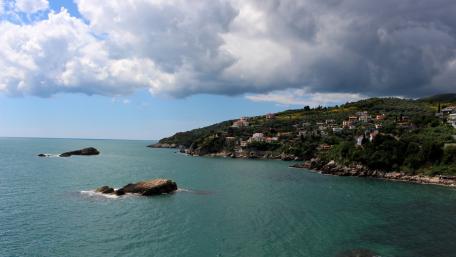 Serene Coastal Vista Overlooking the Sea and Cliffs wallpaper