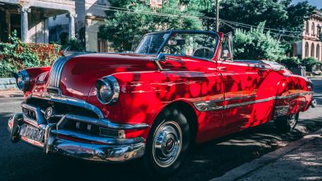 Red vintage car wallpaper