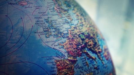 World Map Close-Up in Vibrant Colors for Exploration Enthusiasts wallpaper