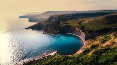 Serene Cove View in the Golden Hour wallpaper