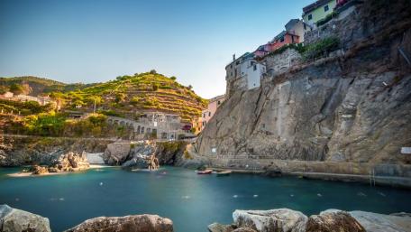 Serene Lagoon Embraced by Majestic Cliffs wallpaper