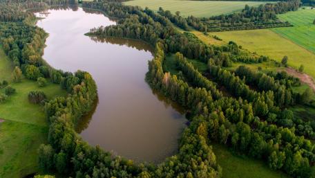 Tranquil Aerial View of a Serene Lake wallpaper