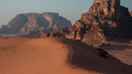 Majestic Desert Landscape at Dusk wallpaper