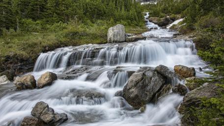 Serene Flow of Nature's Cascade wallpaper