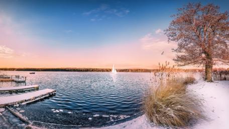 Winter Serenity at the Lake wallpaper