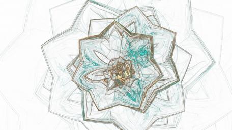 Mystical Fractal Flower Blooms in Symmetry wallpaper