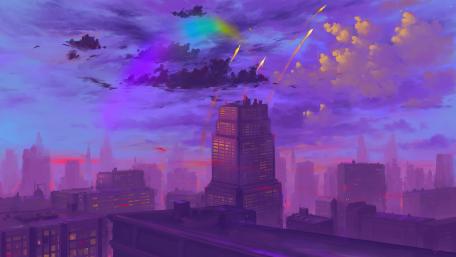 City sunset wallpaper
