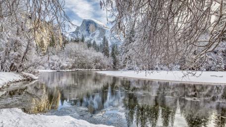 Half Dome from Merced River wallpaper