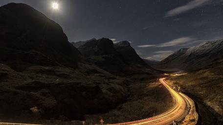 Starry Night Road Adventure wallpaper