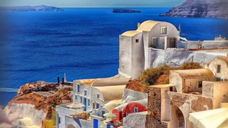 Oía, Santorini wallpaper