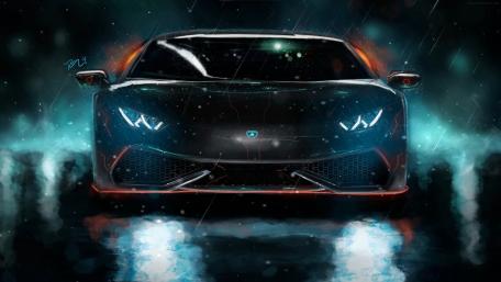 Lamborguini Rain wallpaper