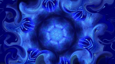 Mesmerizing Blue Swirls and Patterns in Motion wallpaper