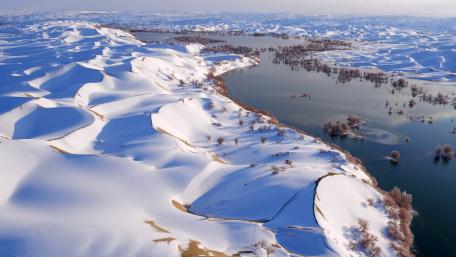 Hotan River in the Taklamakan Desert wallpaper