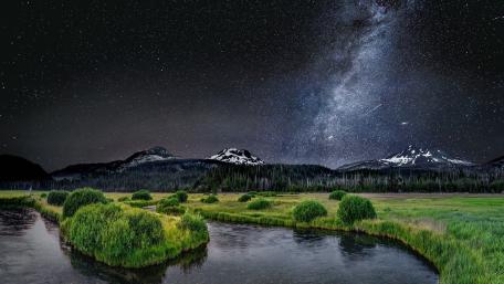 Celestial River Beneath the Milky Way Galaxy wallpaper