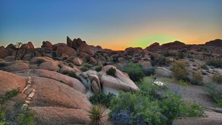 Serene Desert Rocks at Sunset wallpaper