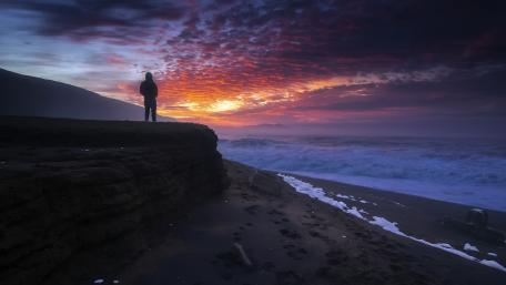 Stormy sunset wallpaper