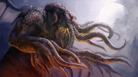 Majestic Octopus Entity Beneath the Moonlight wallpaper