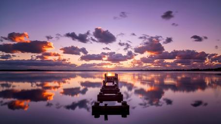Purple Serenity at Dawn's Reflection wallpaper