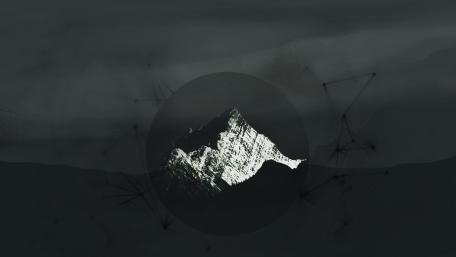 Monochrome Mountain Art in Abstract Darkness wallpaper