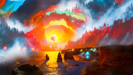 Twelve Apostles digital art wallpaper