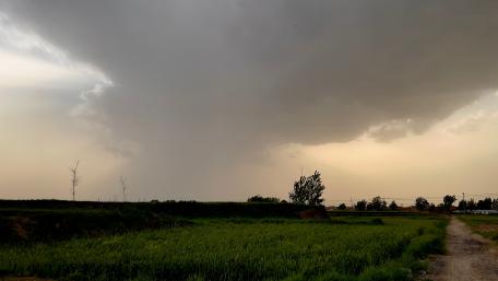 Dramatic Skies Over Lush Fields wallpaper