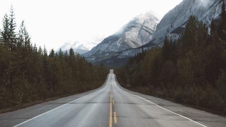 Mountainous Road to Tranquility wallpaper