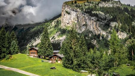Alpine houses wallpaper