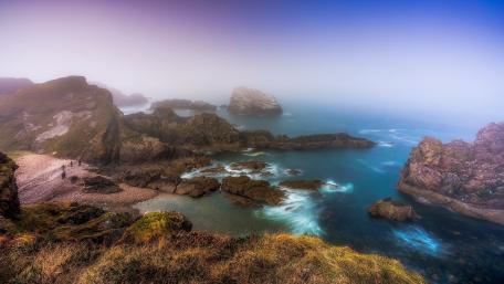 Misty Coastline Serenity wallpaper